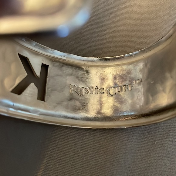 Silvertone RUSTIC CUFF Monogram “K” Bracelet - Picture 6 of 6